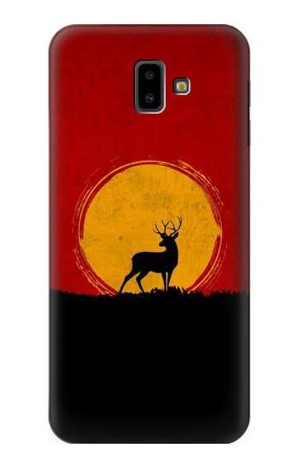 S3513 Deer Sunset Etui Coque Housse pour Samsung Galaxy J6+ (2018), J6 Plus (2018)