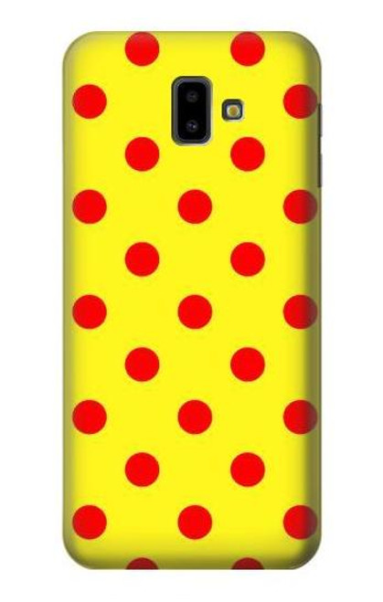 S3526 Red Spot Polka Dot Etui Coque Housse pour Samsung Galaxy J6+ (2018), J6 Plus (2018)