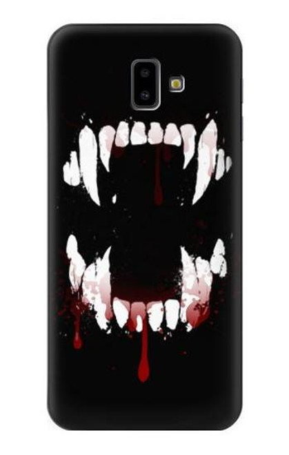 S3527 Vampire Teeth Bloodstain Etui Coque Housse pour Samsung Galaxy J6+ (2018), J6 Plus (2018)