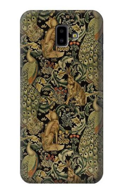 S3661 William Morris Forest Velvet Etui Coque Housse pour Samsung Galaxy J6+ (2018), J6 Plus (2018)