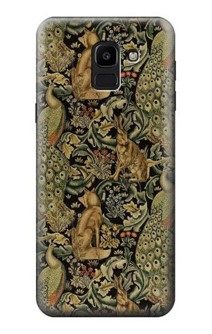 S3661 William Morris Forest Velvet Etui Coque Housse pour Samsung Galaxy J6 (2018)