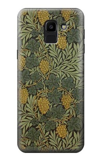 S3662 William Morris Vine Pattern Etui Coque Housse pour Samsung Galaxy J6 (2018)