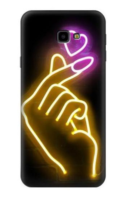 S3512 Cute Mini Heart Neon Graphic Etui Coque Housse pour Samsung Galaxy J4+ (2018), J4 Plus (2018)