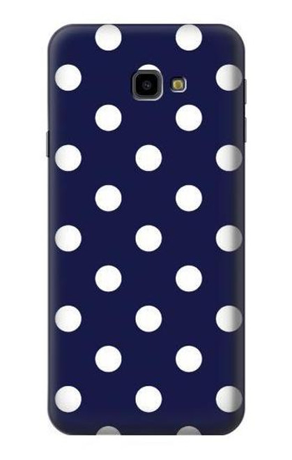 S3533 Blue Polka Dot Etui Coque Housse pour Samsung Galaxy J4+ (2018), J4 Plus (2018)