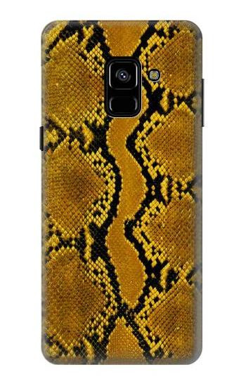 S3365 Yellow Python Skin Graphic Print Etui Coque Housse pour Samsung Galaxy A8 (2018)