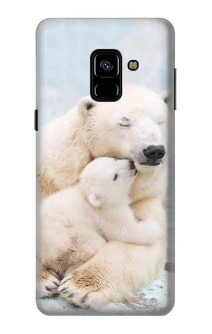 S3373 Polar Bear Hug Family Etui Coque Housse pour Samsung Galaxy A8 (2018)