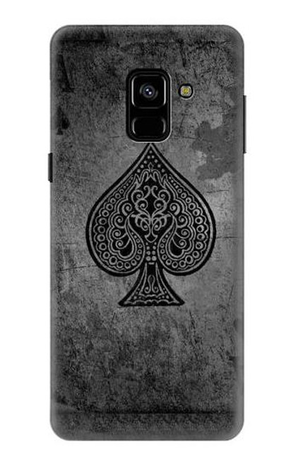 S3446 Black Ace Spade Etui Coque Housse pour Samsung Galaxy A8 (2018)