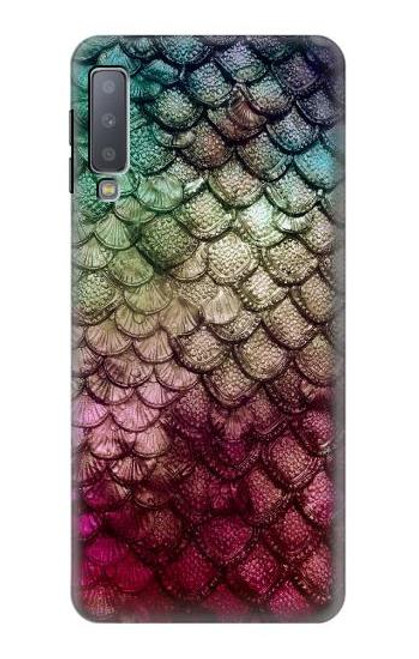 S3539 Mermaid Fish Scale Etui Coque Housse pour Samsung Galaxy A7 (2018)