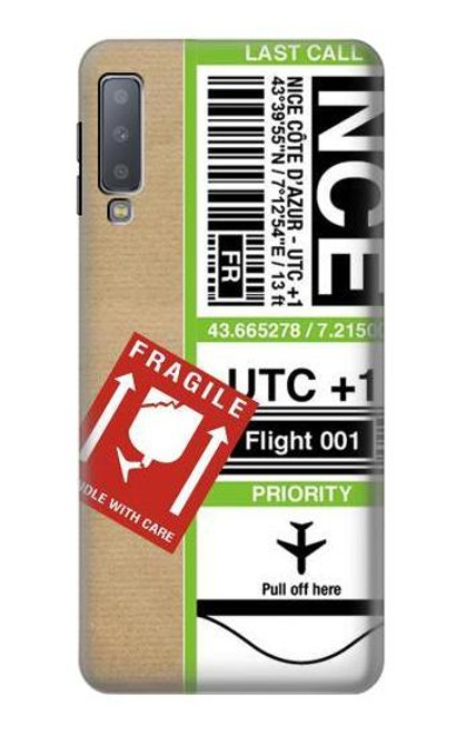 S3543 Luggage Tag Art Etui Coque Housse pour Samsung Galaxy A7 (2018)