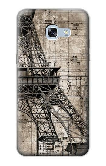S3416 Eiffel Tower Blueprint Etui Coque Housse pour Samsung Galaxy A5 (2017)