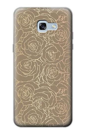 S3466 Gold Rose Pattern Etui Coque Housse pour Samsung Galaxy A5 (2017)
