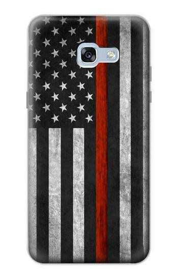 S3472 Firefighter Thin Red Line Flag Etui Coque Housse pour Samsung Galaxy A5 (2017)