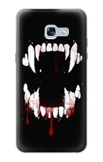 S3527 Vampire Teeth Bloodstain Etui Coque Housse pour Samsung Galaxy A5 (2017)