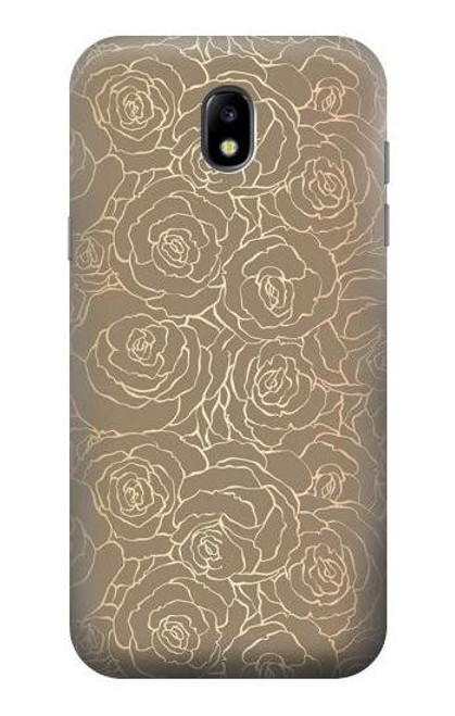 S3466 Gold Rose Pattern Etui Coque Housse pour Samsung Galaxy J5 (2017) EU Version