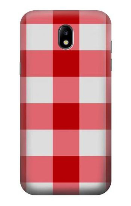 S3535 Red Gingham Etui Coque Housse pour Samsung Galaxy J5 (2017) EU Version