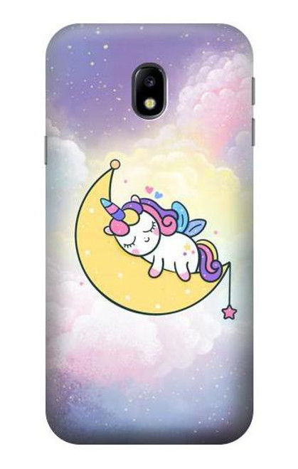 S3485 Cute Unicorn Sleep Etui Coque Housse pour Samsung Galaxy J3 (2017) EU Version