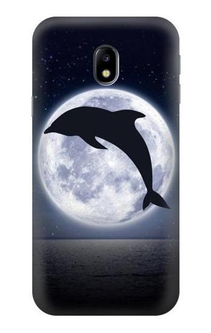 S3510 Dolphin Moon Night Etui Coque Housse pour Samsung Galaxy J3 (2017) EU Version