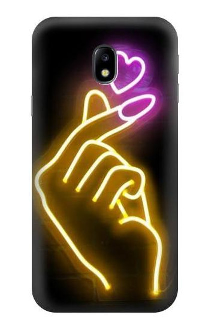 S3512 Cute Mini Heart Neon Graphic Etui Coque Housse pour Samsung Galaxy J3 (2017) EU Version