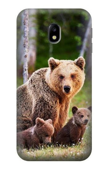 S3558 Bear Family Etui Coque Housse pour Samsung Galaxy J3 (2017) EU Version