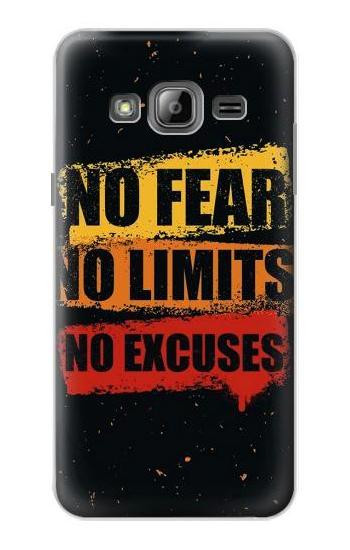 S3492 No Fear Limits Excuses Etui Coque Housse pour Samsung Galaxy J3 (2016)
