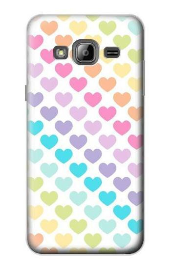S3499 Colorful Heart Pattern Etui Coque Housse pour Samsung Galaxy J3 (2016)