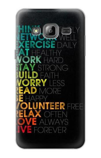 S3523 Think Positive Words Quotes Etui Coque Housse pour Samsung Galaxy J3 (2016)