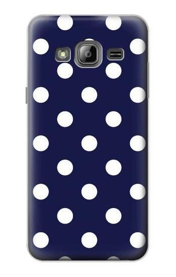 S3533 Blue Polka Dot Etui Coque Housse pour Samsung Galaxy J3 (2016)
