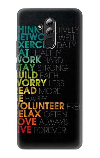 S3523 Think Positive Words Quotes Etui Coque Housse pour Huawei Mate 20 lite