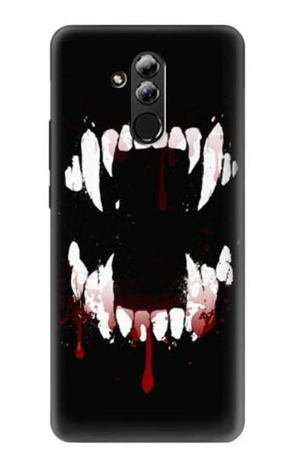 S3527 Vampire Teeth Bloodstain Etui Coque Housse pour Huawei Mate 20 lite