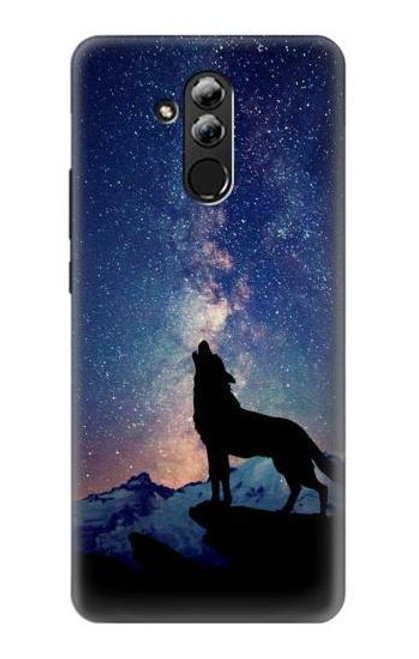 S3555 Wolf Howling Million Star Etui Coque Housse pour Huawei Mate 20 lite