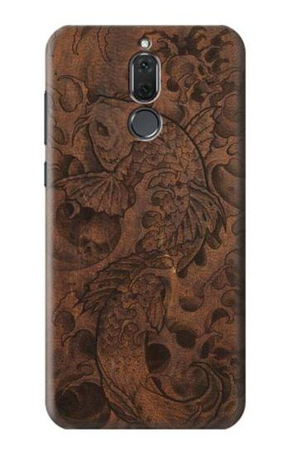 S3405 Fish Tattoo Leather Graphic Print Etui Coque Housse pour Huawei Mate 10 Lite