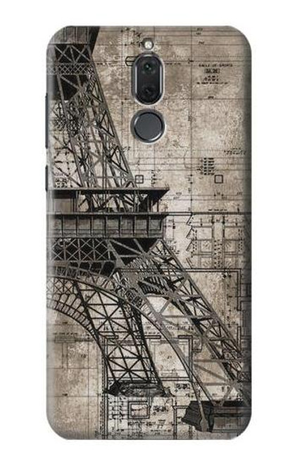 S3416 Eiffel Tower Blueprint Etui Coque Housse pour Huawei Mate 10 Lite