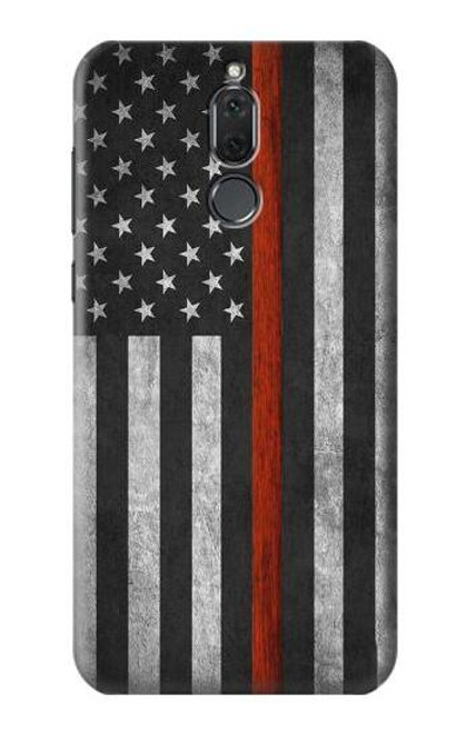 S3472 Firefighter Thin Red Line Flag Etui Coque Housse pour Huawei Mate 10 Lite