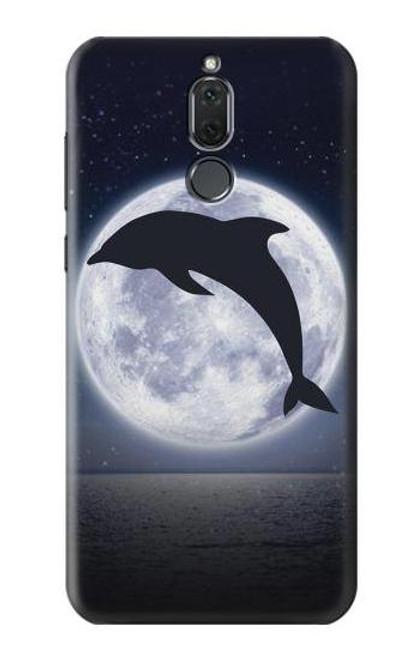 S3510 Dolphin Moon Night Etui Coque Housse pour Huawei Mate 10 Lite