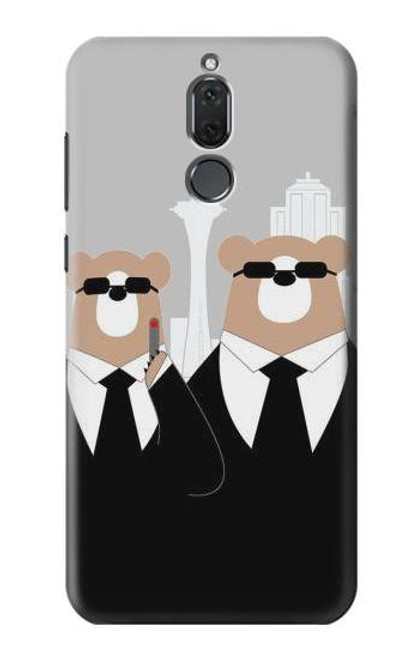 S3557 Bear in Black Suit Etui Coque Housse pour Huawei Mate 10 Lite