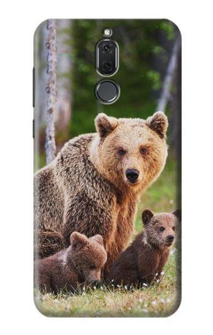 S3558 Bear Family Etui Coque Housse pour Huawei Mate 10 Lite