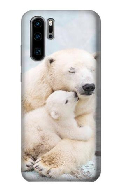 S3373 Polar Bear Hug Family Etui Coque Housse pour Huawei P30 Pro