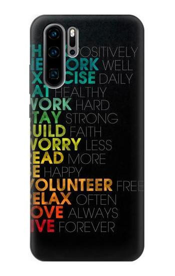 S3523 Think Positive Words Quotes Etui Coque Housse pour Huawei P30 Pro