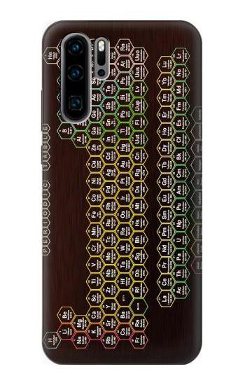 S3544 Neon Honeycomb Periodic Table Etui Coque Housse pour Huawei P30 Pro