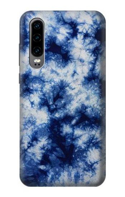 S3439 Fabric Indigo Tie Dye Etui Coque Housse pour Huawei P30