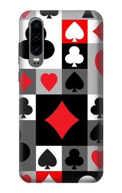 S3463 Poker Card Suit Etui Coque Housse pour Huawei P30
