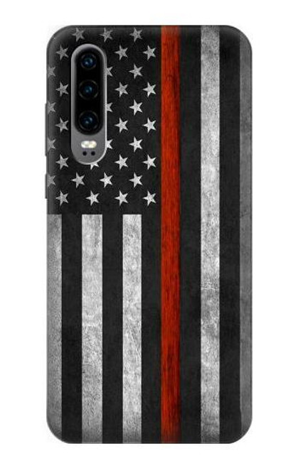 S3472 Firefighter Thin Red Line Flag Etui Coque Housse pour Huawei P30