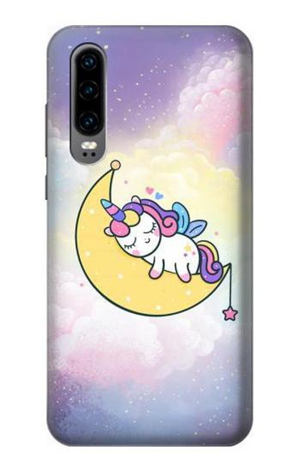 S3485 Cute Unicorn Sleep Etui Coque Housse pour Huawei P30