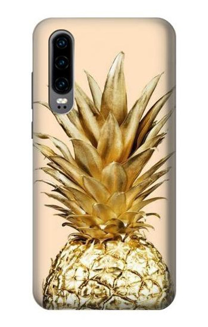 S3490 Gold Pineapple Etui Coque Housse pour Huawei P30