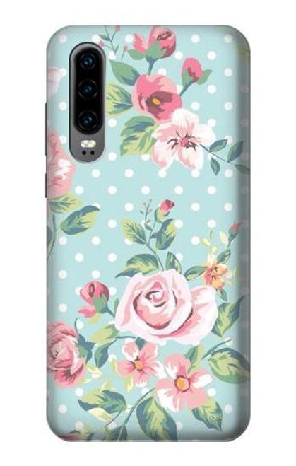 S3494 Vintage Rose Polka Dot Etui Coque Housse pour Huawei P30