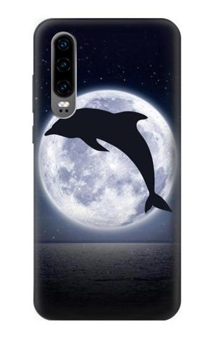 S3510 Dolphin Moon Night Etui Coque Housse pour Huawei P30