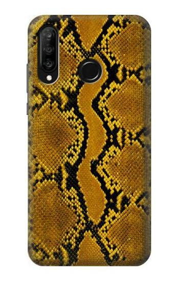 S3365 Yellow Python Skin Graphic Print Etui Coque Housse pour Huawei P30 lite