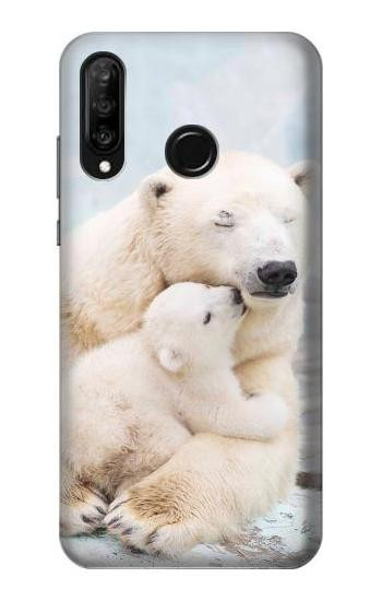 S3373 Polar Bear Hug Family Etui Coque Housse pour Huawei P30 lite
