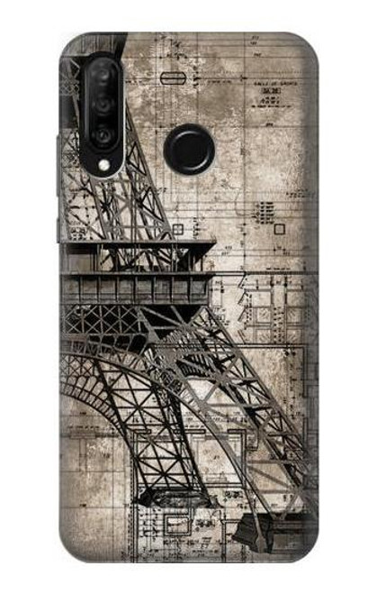 S3416 Eiffel Tower Blueprint Etui Coque Housse pour Huawei P30 lite S3416 Eiffel Tower Blueprint Etui Coque Housse pour Huawei P30 lite