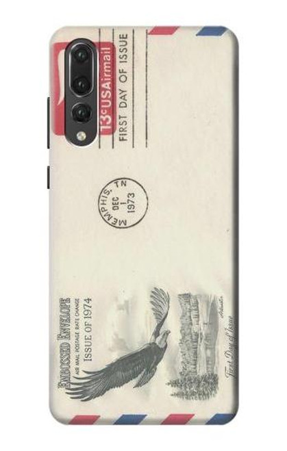 S3551 Vintage Airmail Envelope Art Etui Coque Housse pour Huawei P20 Pro